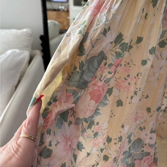 Selkie Pastel Floral Dress with Puff Sleeves - Picture 5 of 8